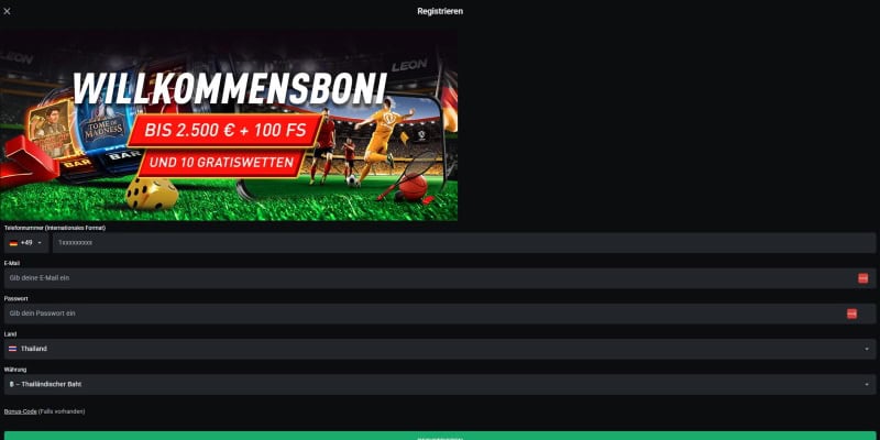Leon-Bet-Registrieren