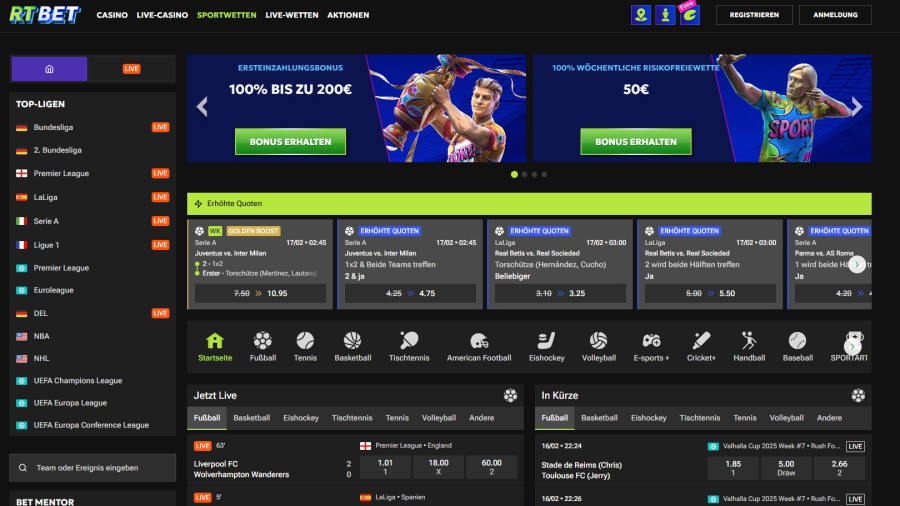 RTBet Sportwetten