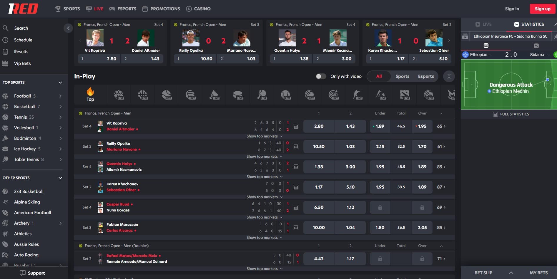 1RED live wetten